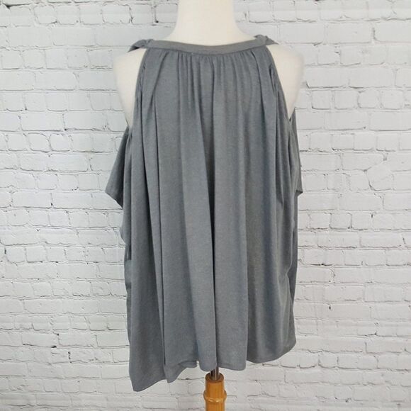 DELETTA Tulay Gray Cold Shoulder Top Shirt XS S - ANTHROPOLOGIE Condition - Picture 7 of 8